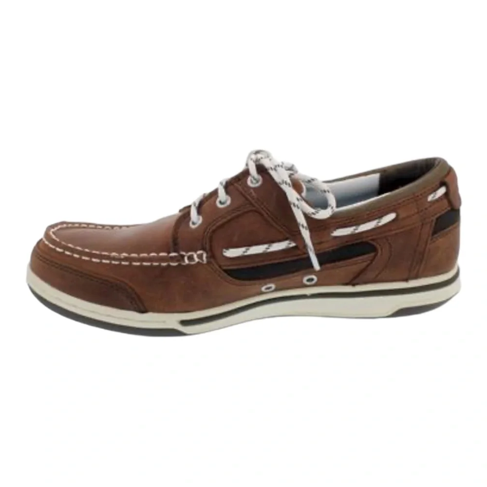 Sebago Leather Boat Triton Three-Eye Brown - Dark Brown Shoes 7000GF0-983
